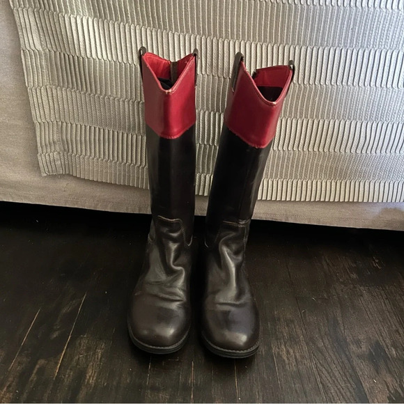 Cole Haan Nike Air Girl's 12" Nancy Tall Riding Boots Brown Red Size 3M - Picture 4 of 7